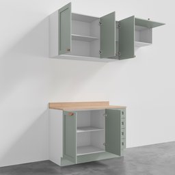 Cozinha Modulada 3 Peças com Tampo 2 Aéreos 1 Balcão Arizona CabeCasa MadeiraMadeira - 5