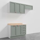 Ver imagem 4 de Cozinha Planejada 3 Peças com Tampo 2 Aéreos 1 Balcão CabeCasa MadeiraOriginals Verde/Branco/Menta