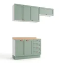 Ver imagem 3 de Cozinha Planejada 3 Peças com Tampo 2 Aéreos 1 Balcão CabeCasa MadeiraOriginals Verde/Branco/Menta