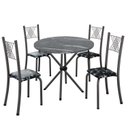 Ver imagem 2 de Conjunto de Jantar Mesa Tampo Redondo de Granito Topázio com 4 Cadeiras Sara Yescasa
