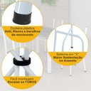 Ver mais imagens de Conjunto de Jantar Mesa Tampo Redondo de Granito Topázio com 4 Cadeiras Sara Yescasa Branco/Preto Floral