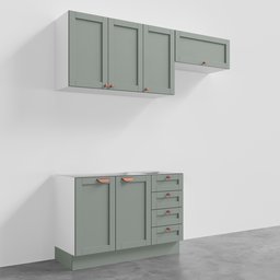Cozinha Modulada 3 Peças Sem Tampo 2 Aéreos 1 Balcão Arizona CabeCasa MadeiraMadeira - 3