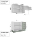 Ver imagem 4 de Cozinha Planejada 3 Peças sem Tampo 2 Aéreos 1 Balcão CabeCasa MadeiraOriginals Verde/Branco/Menta