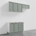 Ver imagem 3 de Cozinha Planejada 3 Peças sem Tampo 2 Aéreos 1 Balcão CabeCasa MadeiraOriginals Verde/Branco/Menta