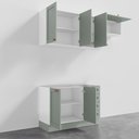 Ver imagem 5 de Cozinha Planejada 3 Peças sem Tampo 2 Aéreos 1 Balcão CabeCasa MadeiraOriginals Verde/Branco/Menta