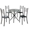 Conjunto de Jantar Mesa Tampo Redondo de Vidro Incolor com 4 Cadeiras Sara Yescasa - 2