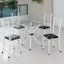 Ver imagem 1 de Conjunto de Jantar Mesa Tampo Redondo de Vidro Incolor com 4 Cadeiras Sara Yescasa