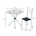 Ver imagem 3 de Conjunto de Jantar Mesa Tampo Redondo de Vidro Incolor com 4 Cadeiras Sara Yescasa