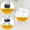Ver mais imagens de Conjunto de Jantar Mesa Tampo Redondo de Vidro Incolor com 4 Cadeiras Sara Yescasa Branco/Preto Floral