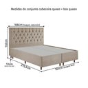 Ver imagem 5 de Kit Cama Box Queen e Cabeceira Estofada Linho Bege Realeza Espresso Móveis