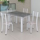Ver imagem 1 de Conjunto de Jantar Mesa 120x75cm Tampo de Granito Topázio com 4 Cadeiras Sara Yescasa