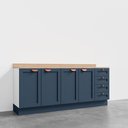 Ver imagem 3 de Cozinha Modulada 2 Peças com Tampo 2 Balcões CabeCasa MadeiraOriginals Azul/Branco