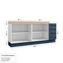Ver imagem 4 de Cozinha Modulada 2 Peças com Tampo 2 Balcões CabeCasa MadeiraOriginals Azul/Branco