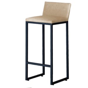 BANQUETA ALTA LUXO DANI COM ENCOSTO - BASE METAL PRETO:BEGE