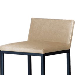 BANQUETA ALTA LUXO DANI COM ENCOSTO - BASE METAL PRETO:BEGE - 2