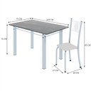 Ver imagem 3 de Conjunto de Jantar Mesa 120x75cm Tampo de Granito Topázio com 4 Cadeiras Sara Yescasa