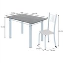 Ver imagem 3 de Conjunto de Jantar Mesa 120x75cm Tampo de Granito Topázio com 4 Cadeiras Sara Yescasa Branco/Liso