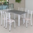 Ver imagem 1 de Conjunto de Jantar Mesa 140x75cm Tampo de Granito Topázio com 6 Cadeiras Sara Yescasa