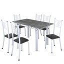 Ver imagem 2 de Conjunto de Jantar Mesa 140x75cm Tampo de Granito Topázio com 6 Cadeiras Sara Yescasa