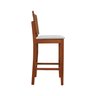Banqueta Alta Bistrô Madeira Maciça Lyon Assento Estofado Encosto Telinha Amêndoa Corano Bruma - 5