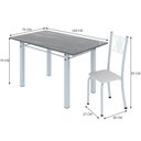 Ver imagem 3 de Conjunto de Jantar Mesa 140x75cm Tampo de Granito Topázio com 6 Cadeiras Sara Yescasa Branco/Liso