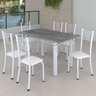Conjunto de Jantar Mesa 140x75cm Tampo de Granito Topázio com 6 Cadeiras Sara Yescasa - 1