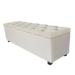 Puf Baú Queen 160x40x45cm na Cor Bege Claro - Produto de Alta Qualidade e Conforto - 1
