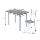 Ver imagem 3 de Conjunto de Jantar Mesa 100x60cm Tampo de Granito Topázio com 4 Cadeiras Sara Yescasa Branco/Botanic Bege
