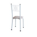 Ver imagem 6 de Conjunto de Jantar Mesa 100x60cm Tampo de Granito Topázio com 4 Cadeiras Sara Yescasa Branco/Botanic Bege