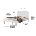 Ver imagem 2 de Cama Casal Sodia Branco Tradicional Reforçada de Mdf Alto Padrão