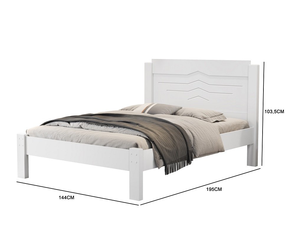 Cama Casal Tradicional Reforçada Alto Padrão Sofia para Quarto:branco - 4