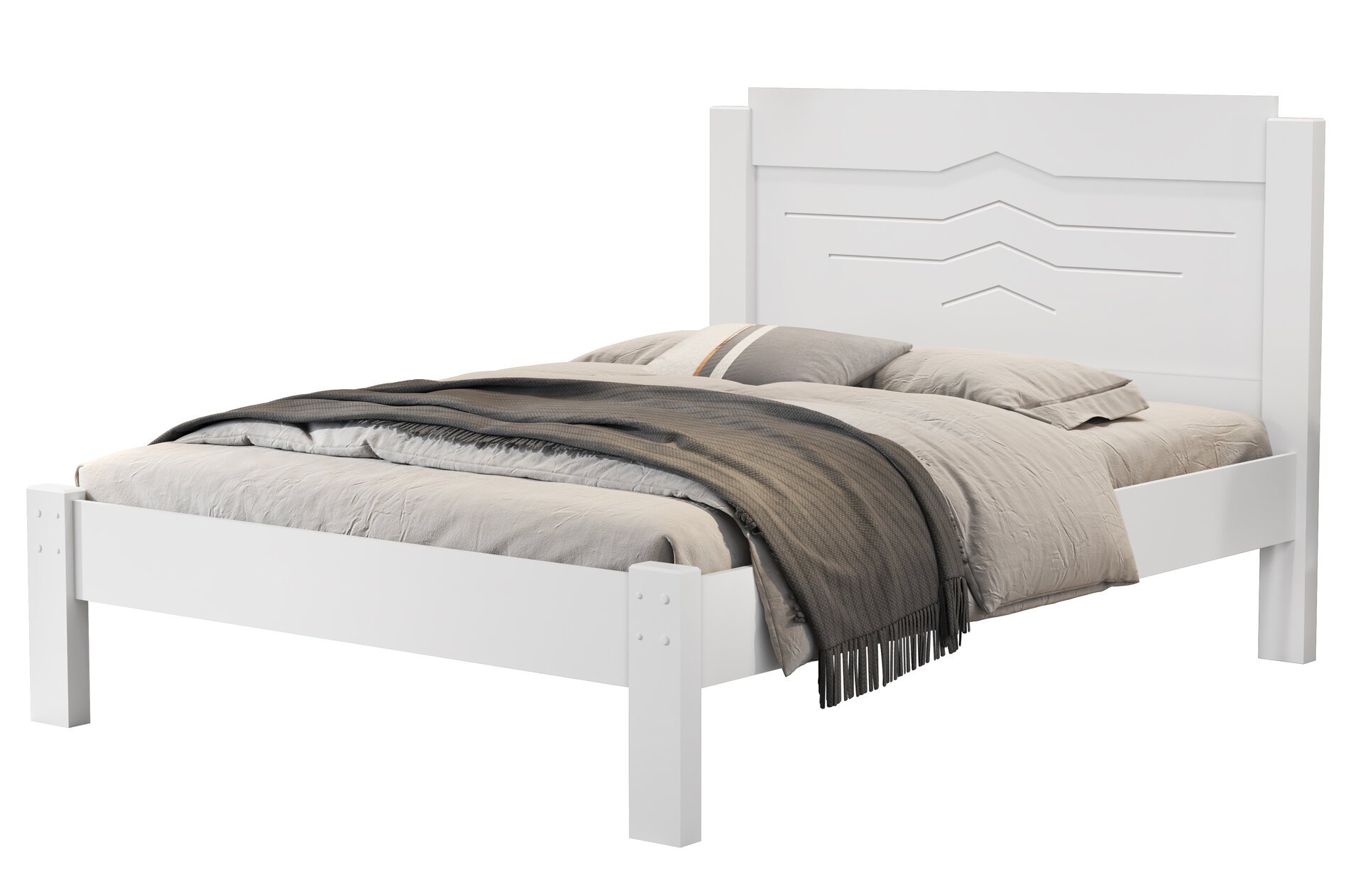 Cama Casal Tradicional Reforçada Alto Padrão Sofia para Quarto:branco - 2