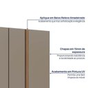 Ver imagem 7 de Kit Guarda Roupas 3 Portas, Cama Queen e Complementos de Quarto Araçá CabeCasa MadeiraOriginals Cinza/Fendi