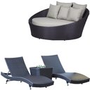 Ver imagem 1 de 2 Espreguiçadeiras Bona e Mesa Grécia com Chaise em Alumínio Piscina, Jardim, Área - Trama Original