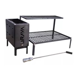 Kit Parrilla 80cm Grelha Barra Chata e Caixa Firebox para Alvenaria - 1