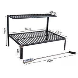 Kit Parrilla 80cm Grelha Barra Chata e Caixa Firebox para Alvenaria - 2