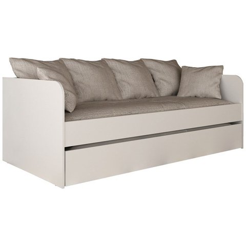 Sofa Cama Solteiro com Auxiliar Cm8032 Branco Tecno Mobili