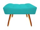 Ver imagem 5 de Kit Namoradeira + 2 Poltronas Decorativa Isis + 1 Puff Retangular Suede Azul Tifany Pés Madeira Ms D