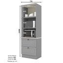 Ver imagem 4 de Torre Quente 2 Portas 2 Gavetas 2 Nichos para Forno Emily Espresso Móveis