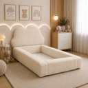 Ver imagem 5 de Cama Infantil Montessoriana c/ Colchão Antialérgico 100x1.75:Boucle Creme