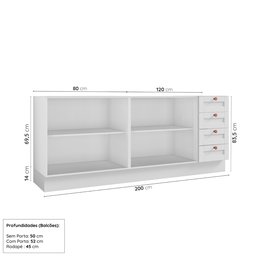 Cozinha Modulada 2 Peças Sem Tampo 2 Balcões Arizona CabeCasa MadeiraMadeira - 4