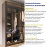 Guarda Roupa Modulado 100% MDF 2 Portas Reflecta de Correr Orion CabeCasa MadeiraOriginals - 12