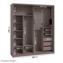 Ver imagem 4 de Guarda Roupa Planejado 100% MDF 2 Portas Reflecta de Correr Orion CabeCasa MadeiraOriginals Marrom