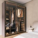Ver imagem 1 de Guarda Roupa Planejado 100% MDF 2 Portas Reflecta de Correr Orion CabeCasa MadeiraOriginals Marrom