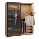 Ver imagem 5 de Guarda Roupa Planejado 100% MDF 2 Portas Reflecta de Correr Orion CabeCasa MadeiraOriginals Marrom