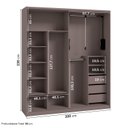 Ver imagem 4 de Guarda Roupa Planejado 100% MDF 2 Portas Reflecta de Correr Orion CabeCasa MadeiraOriginals Marrom