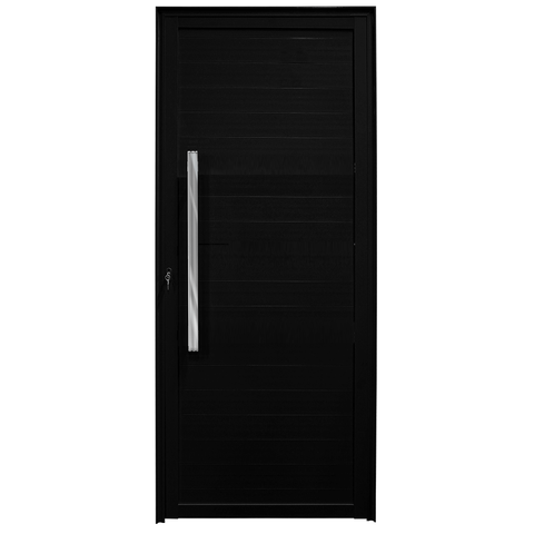 Porta de Giro Alumínio Preto Lambril C/puxador 80cm Maxx