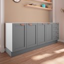 Ver imagem 1 de Cozinha Modulada 2 Peças sem Tampo 2 Balcões CabeCasa MadeiraOriginals Cinza/Branco