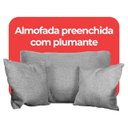 Ver imagem 7 de Poltrona Sofa Benny Linho Cinza com Almofada Base de Madeira Castanho - Arkell