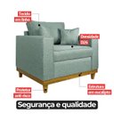 Ver imagem 5 de Poltrona Sofa Benny Linho Cinza com Almofada Base de Madeira Castanho - Arkell